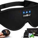 MUSICOZY Sleep Headphones, Bluetooth 5.4 Sleep Mask Headband Headphones Sleeping Eye Mask, Wireless Music Earbuds Earphones with HD Headphones Ultra-Thin Stereo Speakers for Side Sleepers Men Women (Black)