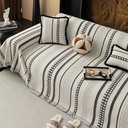 Striped Couch Cover Blankets, Boho Couch Covers, Sofa Blanket Cover for Dogs, Large Couch Covers for Recliner and Chair, Chenille Sofa Covers Washable Sectional(1pc/Grey/71 x 118")