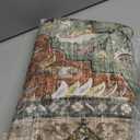 Area Rugs 4'x6' Washable Non-Slip, Floral Vintage Distress Print Pattern Medallion Carpet for Living Room Bedroom Dining Room, Brick Red Rust Neutral Brown Burnt Orange Green