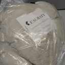 L'AGRATY Faux Rabbit Fur Blanket: 60" x 80" Twin Luxury Soft Fluffy Thick Fur Throw Blanket for Couch Bed Sofa - Cozy Plush Bubble Blankets for Winter: Flannel Fleece Decorative Blanket(Almond White)