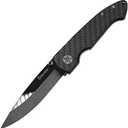 Cool Hand 4.5" Carbon Fiber Folding Knife w/ 3.25" Polished Black Zirconia Ceramic Blade, Liner Lock Mechanism, w/Pocket Clip, Gift Box Packing