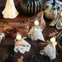 2 x Light Up Ghost Garland Halloween Decoration- Handmade LED Ghost String Light with Timer- Cute Ghosts Banner for Halloween Party Fireplace Mantle Wall Windows Decor (5.5Feet-Length)