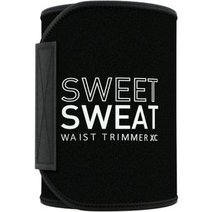 Sports Research Sweet Sweat Waist Trimmer - Premium Sweat Enhancing Fitness Belt for Women & Men - 5 Adjustable Sizes (Small, Black)