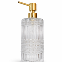 High Capacity Clear Glass Soap Dispenser With Rust Proof Stainless Steel Pump, Refillable Liquid Hand Soap Dispenser, Large Capacity Easy to Fill