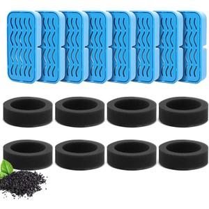 PETCHO 8Pack Cat Water Fountain Filters Compatible with 108oz/3.2L S3SC Cat Water Fountain, Activated Carbon & Resin, Replacement Filter for Cats