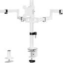 WALI Triple Monitor Mount, Three Monitor Desk Mount Fits 13-27in Screens, Holds up to 22lbs, Multiple Computer Stand with Tilt, Swivel, Rotation, VESA 75x75,100x100mm(M003S-W), White