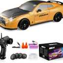 Remote Control Car RC Drift Car 2.4GHz 1:24 Scale 4WD 15KM/H High Speed Model Vehicle with LED Lights Drifting Tire Racing Sport Toy Car for Adults Boys Girls Kids Gift 2Pcs Rechargeable Batteries