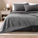 Bare Home Sherpa Fleece Blanket - Full/Queen Size - Blanket for Bed, Sofa, and Couch - Warm & Lightweight - Fluffy & Soft - Reversible (Full/Queen, Grey with Grey Sherpa)