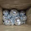Funtery 100 Pcs Mirror Disco Balls Bulk Assorted Silver Hanging Disco Ball Decor for Home Wedding Birthday Dance Music 70 S Theme Party Christmas Tree Ornaments(1, 2, 3, 4, 6, 8)
