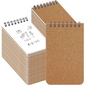 Kisston 120 Pcs Top Bound Memo Books Bulk Memo Notebooks 25 Sheets/pad Mini Memorandum Small Wirebound Spiral Notepad Paper Pocket Notebook for Home Office (3 x 5 Inch, Kraft Color)