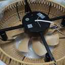 MOOONICHE 20" Boho Caged Ceiling Fan with Lights Remote Control, Rattan Cage Low Profile Bladeless Ceiling Fan, Farmhouse Ceiling Fans with Light for Kitchen, Bedroom, Dining Room