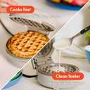 Bella Snack-n-Store Mini Waffle Maker, EverGood Ceramic Nonstick Coating, Cord Wrap, Ready Indicator Light & Cool Touch Handles, Stackable Design & Customizable Plates, 350 Watt, Oatmilk