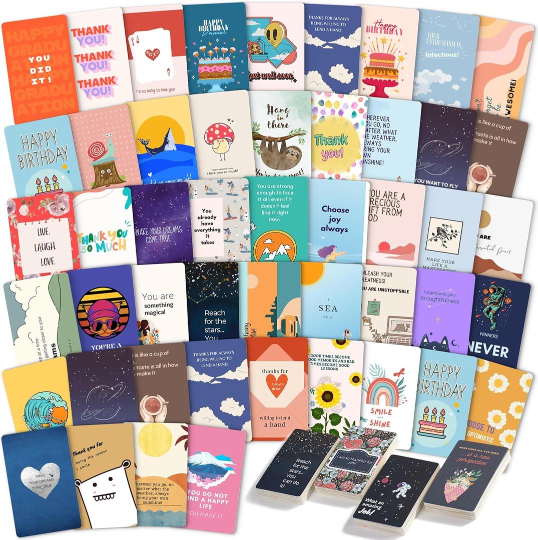 Mr. Pen- Encouragement Cards, 100 pcs, Inspirational Cards, Motivational Cards, Inspirational Note Cards, Motivational Quote Cards, Kindness Cards, Inspirational Quote Cards Bulk (4.25 x 5.5 inches, Retro rainbow)