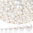 Tidponra 1470PCS Pearls for Crafting, Assorted Sizes Ivory No Hole Pearl Beads,Fake Pearls, Bulk for Floating Candles, Decoration, Vase Filler and Centerpieces