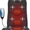 COMFIER Massage Seat Cushion with Heat - 10 Vibration Motors, Back Massager for Chair, Massage Chair Pad for Back Ideal Gifts for Men, Women 