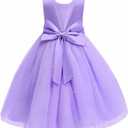 Flower Girls Wedding Dress Princess Birthday Party Satin V-Back Ball Gown Prom, Size: 4-5T (120)