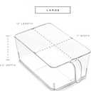BINO | Clear Storage Organizer | THE HOLDER COLLECTION | Clear Containers for Organizing with Built-in Handles | Pantry Organization and Storage | Fridge Organizer | Smart Storage Bin Cabinet | Large