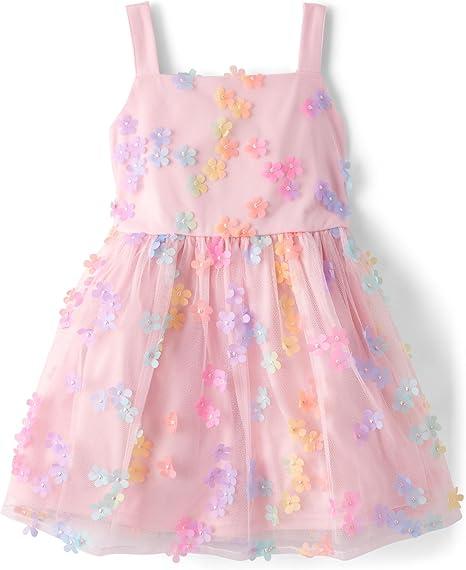 The Children's Place,Girls,Dressy Dress, Short SleeveBright Pink,12