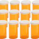Empty Plastic Pill Bottles with Easy Open Caps (Not Child Resistant), Prescription Medication Vials, Clear Containers Pill Cases Dispenser Organizers (12pcs) (30 Dram)