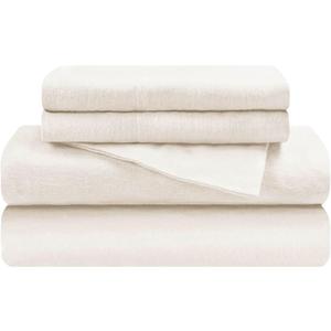Superior 100% Brushed Cotton Flannel Bedding Sheet Set, King, Ivory