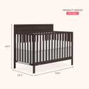 Dream On Me Avery 5-in-1 Convertible Full-Size Baby Crib, Chocolate Chip, 54.8"L x 29.3"W x 42.8"H