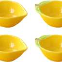 4pcs Ceramic Appetizer Plates Lemon Shape Side Dishes Seasoning Plates