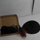 Witch Costume Women, 7Pcs Witch Hat, Hooded Cape, Green Color Decorative Face Body Kit, Long Gloves with Nails, Glasses and Broom, Halloween Cosplay Outfits Accessories Set for Adult