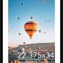 JCJMY 22.375x34 Picture Frame with 20x30 Mat, Display Photo 20x30 with Mat or 22.375 x 34 Without Mat, Wall Hanging Large 22.375 by 34 Poster Frame with Plexiglass, Black