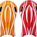SLOOSH 2 Pack Inflatable Body Boards for Water Slides, Surfing Board Pool Floats, Swimming Pool Floating Boards Learn to Swim, Summer Water Fun Toy for Kids and Toddlers (Red and Orange)