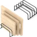 KORRTFID Cutting Board Storage Rack, Compact Cutting Board Organizer, Chopping Board Storage Stand Rack, Bakeware & Cookie Pan Sheets Organizer (2PCS 1.0 Inch)