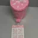 Strawberry Trash Can, 1 Gallon Desk Plastic Cute Trash Can Kawaii Small Srawberry Garbage Can for Bedroom with 5 Rolls Garbage Bag and 20 PCS 3D Cartoon Stickers(Random Style) (Pink)