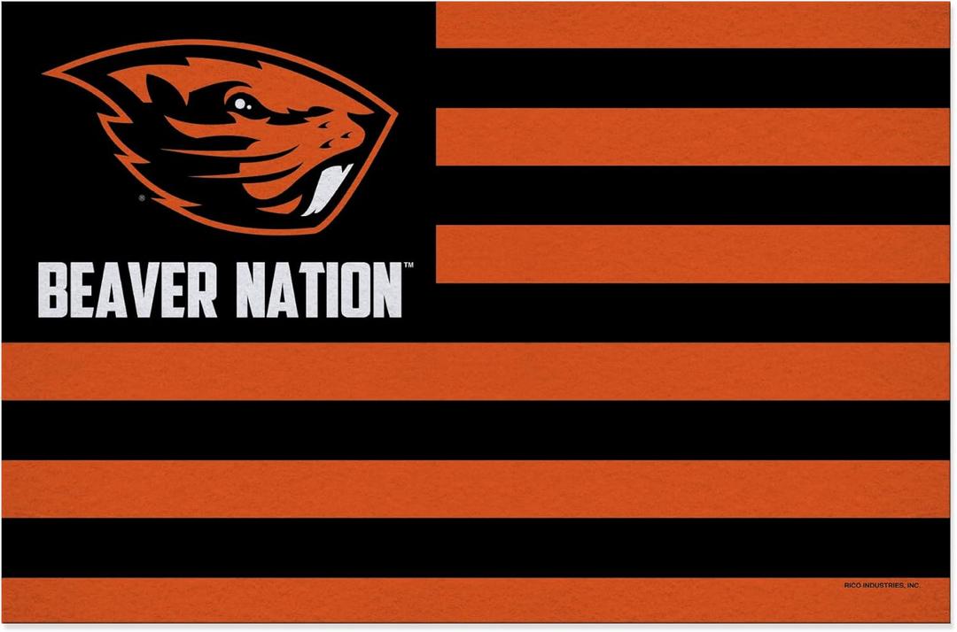 Rico Industries NCAA Oregon State Beavers Country 25" X 35" Felt Wall Dcor, Wall Safe for Living Room, Office, Dining Room, Bedroom, Easy to Hang - Made in The USA