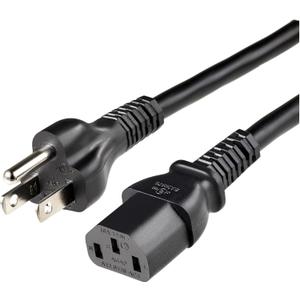 Amazon Basics PC Power Cord, 6 feet, AC Power Cord for Monitor, Computer, TV, 3 Prong, 18 AWG, 125 Volts, Black