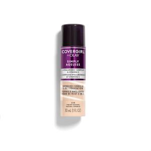 COVERGIRL & Olay Simply Ageless 3-in-1 Liquid Foundation, Matte Finish, Hyaluronic & Vitamin C Formula, 220 Creamy Natural, 1 Count