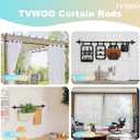 TVWOO Black Wrap Around Curtain Rods:5/8" Small Blackout Adjustable Window Curtain Rod for Bedroom Kitchen Apartment Renter Friendly,Room Darkening Curved Drapery Rods Easy Install,Matte Black 28-60"