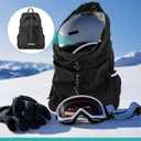 Aliceset Helmet Backpacks Welding, Waterproof Motorcycle Helmet Bag with Drawstring, Adjustable Shoulder Straps Pocket, Nylon, Large Capacity, Gift for Electrician Welder School Students(Black)