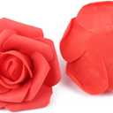 Artificial Rose Flowers,100 pcs Red Foam Rose Bulk Fake Flower Heads for DIY Wedding Bouquets Rose Wall Kissing Balls Bridal Shower Centerpieces Arrangements Party Tables Decorations(Coral Red)