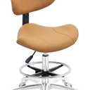 Rolling Swivel Drafting Chair Adjustable Heavy Duty (400lbs) Lumbar Support Task Chair for Home Desk Studio Design Lab(Triangular Back) (Camel)