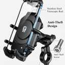 BRCOVAN Anti-Theft Motorcycle Phone Mount Holder with Vibration Dampener & High-Speed Secure Lock, Adjustable Size Handlebar Cellphone Cradle for Bike Bicycle Scooter ATV, Fit 5.4-7.2'' Smartphone