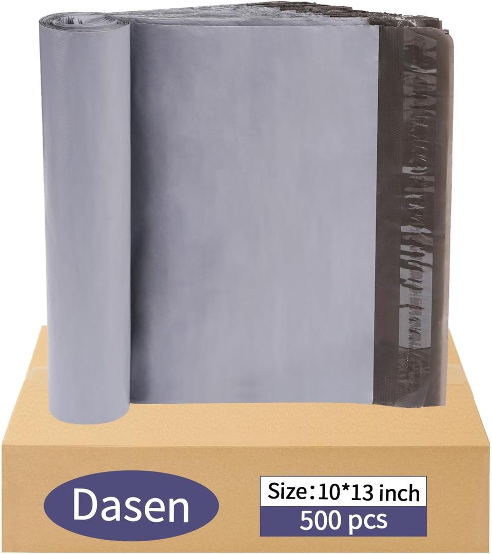 Dasen 500pc Poly Mailers 10x13 Inches,Shipping Envelopes Self Seal Mailers Bags Waterproof and Tear-Proof Packaging Bags, Shipping Bags for Clothing