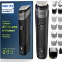 Philips Norelco Multigroom Series 5000 18 Piece, Beard Face, Hair, Body and Intimate Hair Trimmer for Men - NO BLADE OIL MG5910/49 (MG5910/49 - 18 Pieces, Black)