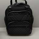 KROSER Carry On Underseat Multi-functional, 16-inch Underseater Lightweight Overnight Suitcase for Men Women, Black