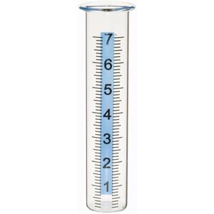 7" Capacity Rain Gauge Glass Replacement Tube with Lid Design for Yard Garden Outdoor Home (01)
