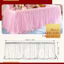 THARAHT Tulle Table Skirt 14FT 420CM Long for Rectangle Tables Round Tables Ruffle Desk Skirt for Princess Girls Birthday Party Cake Dessert Decorations Table Skirt
