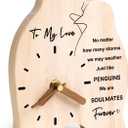Anniversary Wedding Gifts for Men Women Couple - Wedding Gifts for Him Her - Boyfriend Girlfriend Gift - Penguin Gift for Husband Wife - Penguin Clock for Valentine's Day Christmas Birthday