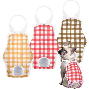 3 Pack Washable Female Dog Diaper with Adjustable Suspender, Reusable Doggie Period Panties for Heat, Fixed Onesie for Active Dogs, Absorbent Leakproof M