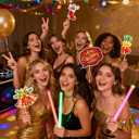 2 x Christmas Photo Booth Props Kit - Large Size Selfie Frame & 24 Pcs Christmas Picture Props for Photoshoot Gift Box, Xmas/Winter/Holiday New Year Party Favors Supplies Jokes Favors