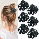 2.8 Inch Medium Octopus Hair Clips for Women, Black Matte Hair Claw Clips for Thin Fine Hair, Strong Hold Non-slip Spider Hairclips Jaw Clip