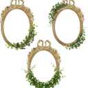 Novabright 3 Pcs 8 x 6 Inches Vintage Picture Frames Ornate Retro Resin Empty Baroque Photo Frames for Wall Gallery DIY Tabletop Home Office Art Photography Holiday Party Decoration(Gold,Oval)