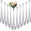 Inbagi 10 Pcs Eiffel Tower Vase for Wedding Centerpieces 20 Inch Clear Tall Skinny Vases Glass Flower Stand Floral Container for Living Room Home Crafts Wedding Reception Birthday Baby Shower Decors